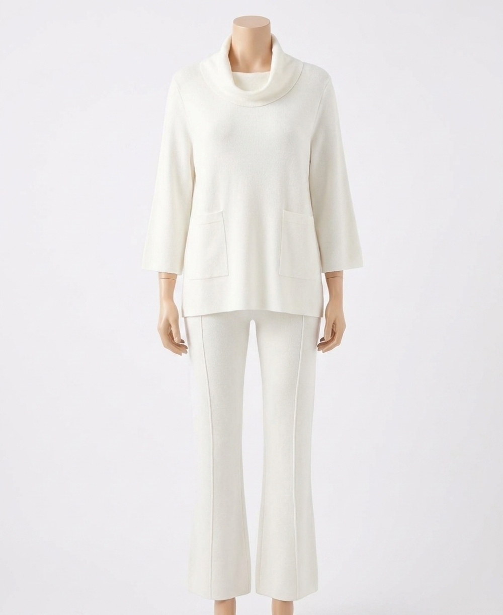 NEW FATE mock knit top and pants set in cream